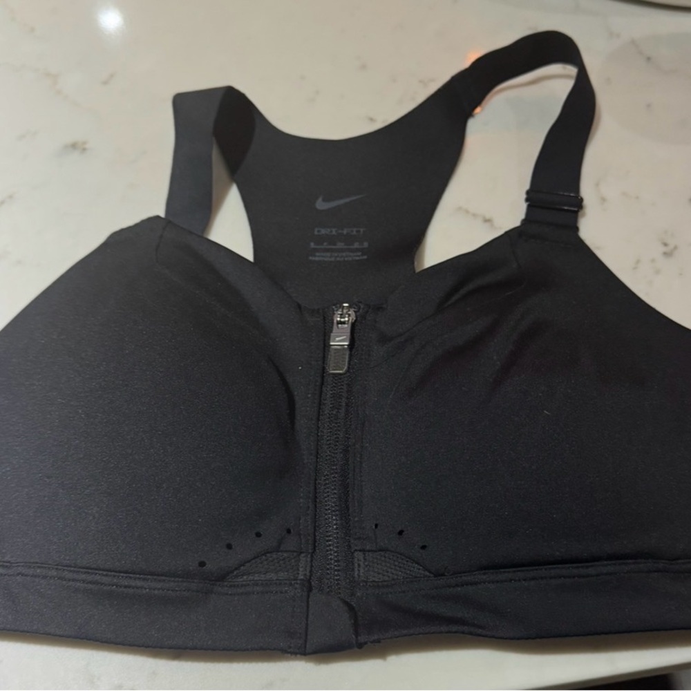 Nike Women's Black Zip-Front Sports Bra